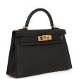 Hermes Kelly Sellier 20 Black Epsom Gold Hardware on Sale