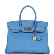 Pre-owned Hermes Birkin 30 Bleu Paradise Epsom Gold Hardware Online Sale