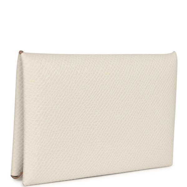 Hermes Calvi Card Holder Gris Pale Epsom Palladium Hardware Online