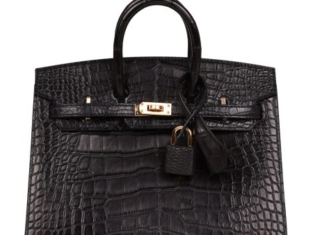 Hermes Birkin Sellier 20 Black Matte Alligator Gold Hardware Online