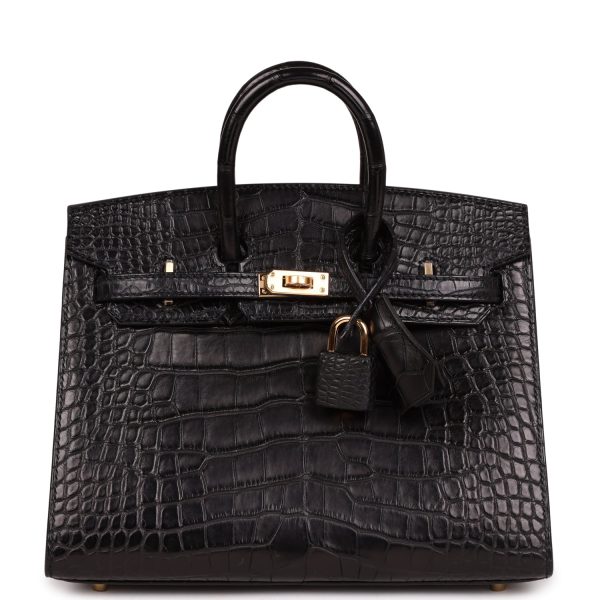 Hermes Birkin Sellier 20 Black Matte Alligator Gold Hardware Online