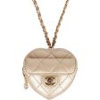 Chanel CC In Love Heart Necklace Bag Gold Lambskin Light Gold Hardware For Cheap