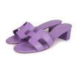 Hermes Oasis Sandals Violet Calfskin 36.5 EU For Sale