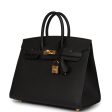 Hermes Birkin Sellier 25 Black Epsom Gold Hardware Online now