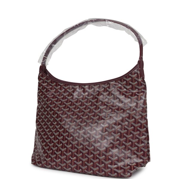 Goyard Goyardine Burgundy Boheme Hobo Bag Palladium Hardware Cheap