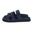 Hermes Chypre Techno Sandals Blue Celeste Suede 40.5 EU Palladium Hardware Online