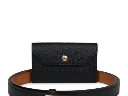 Hermes Kelly Pocket 18 Belt Black Epsom Gold Hardware Cheap