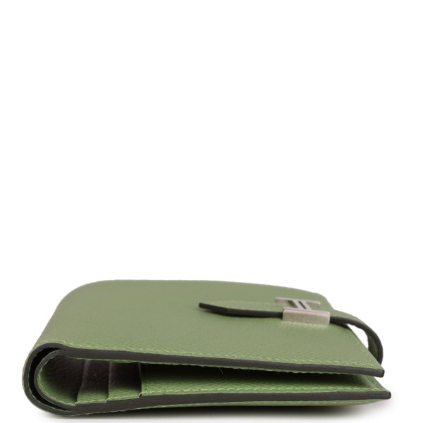 Hermes Bearn Compact Wallet Vert Criquet Epsom Palladium Hardware Online