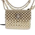 Chanel Pearl Flap Bag Pendant Necklace Light Gold Hardware Supply