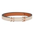 Hermes Pop H Belt 15mm Craie Epsom Rose Gold 105cm Fashion