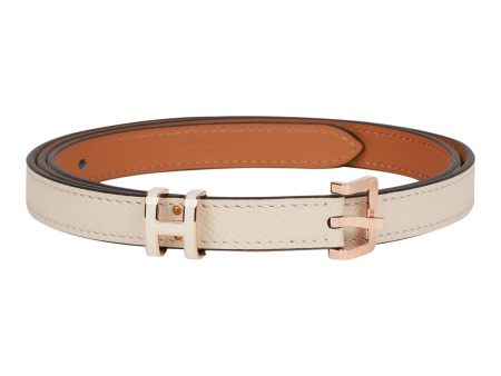 Hermes Pop H Belt 15mm Craie Epsom Rose Gold 105cm Fashion