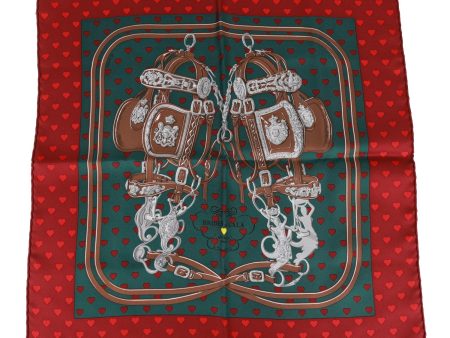 Hermes  Brides de Gala Love  Bordeaux Silk Pocket Square Scarf 45cm Online now