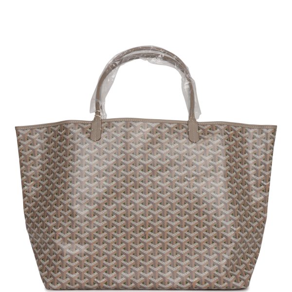 Goyard Goyardine Greige and Green St. Louis GM Tote Bag Palladium Hardware Online Hot Sale