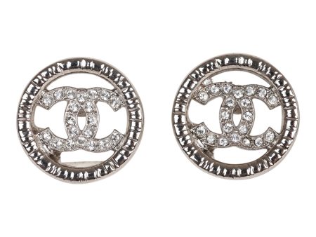 Chanel Silver CC Circle Stud Earrings Online