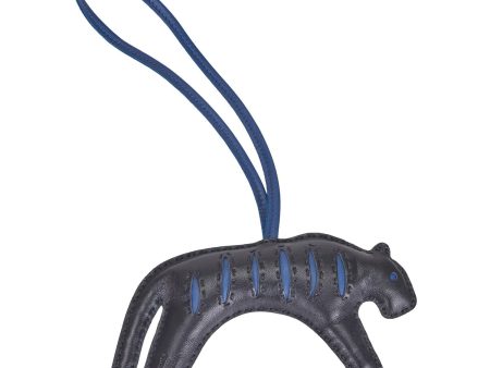 Hermes RooRoo Tiger Bag Charm Black Bleu de Malte Sale