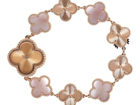 Van Cleef & Arpels Sweet Alhambra Watch Pink Mother of Pearl 18K Rose Gold Hardware For Sale