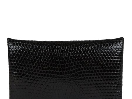 Hermes Calvi Cardholder Black Shiny Varanus Niloticus Lizard Palladium Hardware Fashion