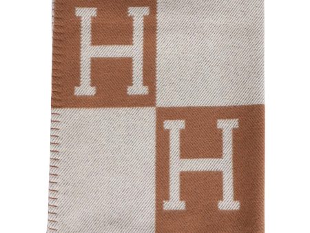 Hermes  Classic Avalon  Ecru and Camel Blanket Cheap