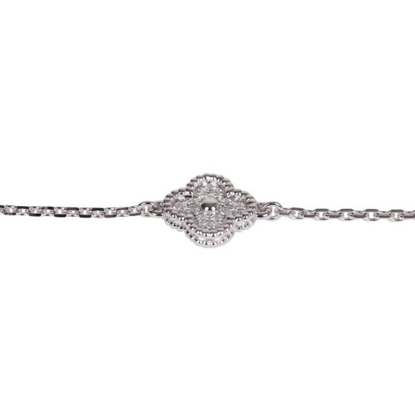 Van Cleef & Arpels Sweet Alhambra 18k White Gold 6 Motif Diamond Bracelet Online