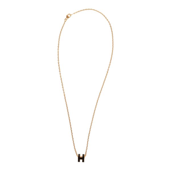 Hermes Black Mini Pop H Pendant Necklace Cheap