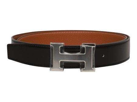 Hermes 32mm Reversible Black Gold Constance H Belt 90cm Palladium Buckle Online Hot Sale