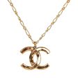 Vintage Chanel Gold CC Logo Pendant Necklace Online now