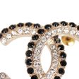 Chanel Black and Gold Crystal CC Earrings Sale