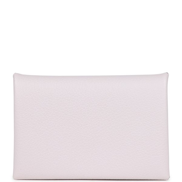 Hermes Calvi Card Holder Mauve Pale Evercolor Palladium Hardware Supply