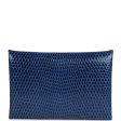 Hermes Calvi Cardholder Bleu Saphir Varanus Niloticus Lizard Palladium Hardware on Sale