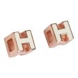 Hermes Cage d H Earrings White Lacquered Rose Gold Supply