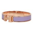 Hermes Lilac Clic Clac H Narrow Enamel Bracelet PM RGHW Online Hot Sale