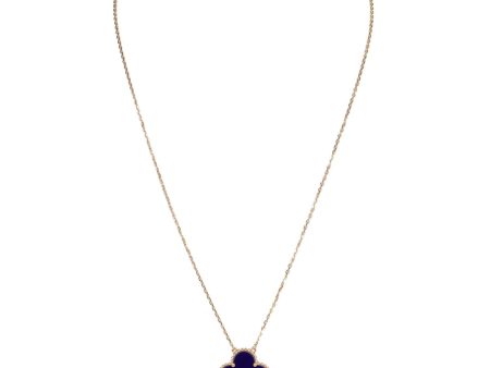 Van Cleef & Arpels Vintage Alhambra 18k Lapis Lazuli Pendant Necklace For Sale