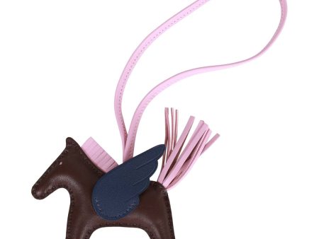 Hermes Pegasus Rodeo Bag Charm PM Rouge Sellier, Bleu Saphire, and Mauve Sylvestre Lambskin on Sale