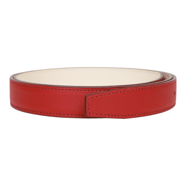 Hermes 24mm Reversible Rouge H White Constance H Belt 85cm Gold Buckle Online now