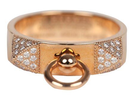 Hermes Collier De Chien Ring PM 18K Rose Gold & Diamonds For Discount