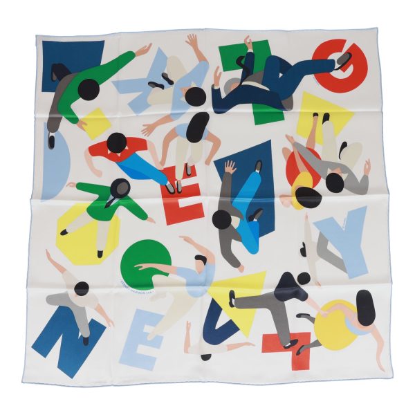 Hermes  Hommage A Gene Kelly  White Silk Twill Scarf 70cm Online Sale