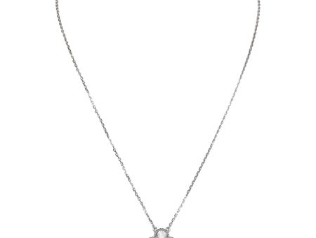 Van Cleef & Arpels Vintage Alhambra Pendant Necklace Guilloche 18K White Gold Supply