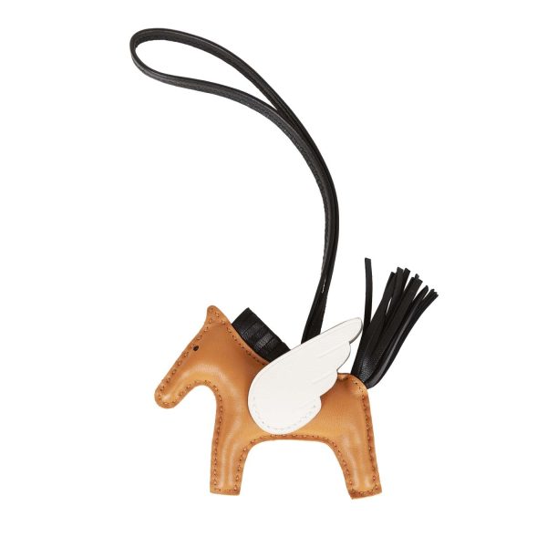 Hermes Pegasus Rodeo Bag Charm PM Sesame, Nata, and Noir Lambskin Discount