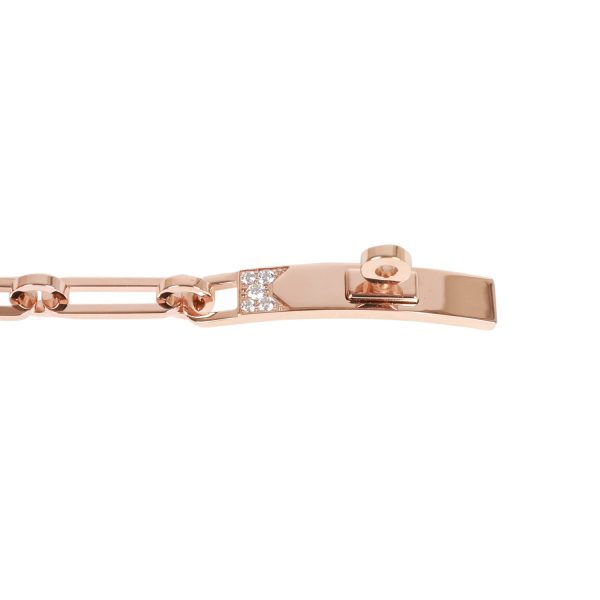 Hermes 18k Rose Gold Diamond Pave PM Kelly Chaine Bracelet Online Sale