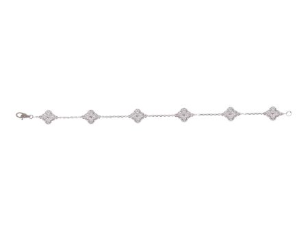 Van Cleef & Arpels Sweet Alhambra 18k White Gold 6 Motif Diamond Bracelet Online