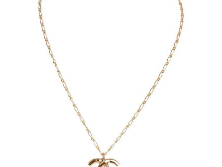 Vintage Chanel Gold CC Logo Pendant Necklace Online now