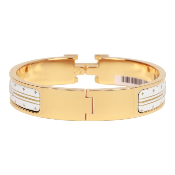 Hermes Quadrige Clic Clac H Narrow Enamel Bracelet PM GHW Fashion