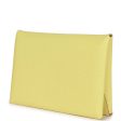 Hermes Calvi Duo Compact Card Holder Limoncello Chevre Mysore Palladium Hardware Supply