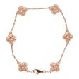 Van Cleef & Arpels Sweet Alhambra 18k Rose Gold 6 Motif Bracelet For Discount