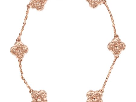 Van Cleef & Arpels Sweet Alhambra 18k Rose Gold 6 Motif Bracelet For Discount