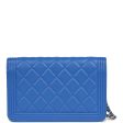 Chanel Boy Wallet On Chain WOC Electric Blue Lambskin Light Gold Hardware Fashion