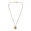 Vintage Chanel 24K Gold Plated Crystal CC Charm Pendant Necklace Supply