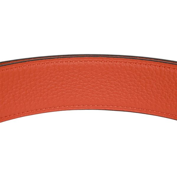 Hermes 32mm Reversible Black Orange Constance H Belt 80cm Brushed Gold Buckle For Discount