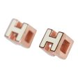 Hermes Cage d H Earrings White Lacquered Rose Gold Supply