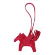 Hermes Framboise Milo Lambskin Pegasus Horse Rodeo Bag Charm PM Online Hot Sale